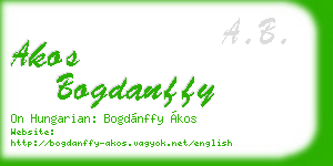 akos bogdanffy business card