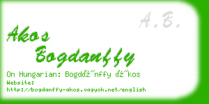 akos bogdanffy business card